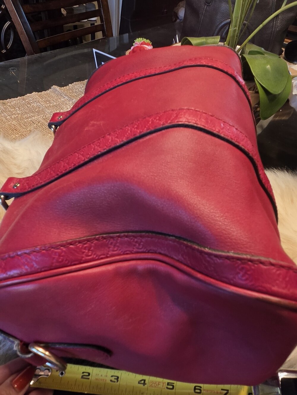 Gucci Boston Bag in Red With FLAWS - Picture 8 of 16